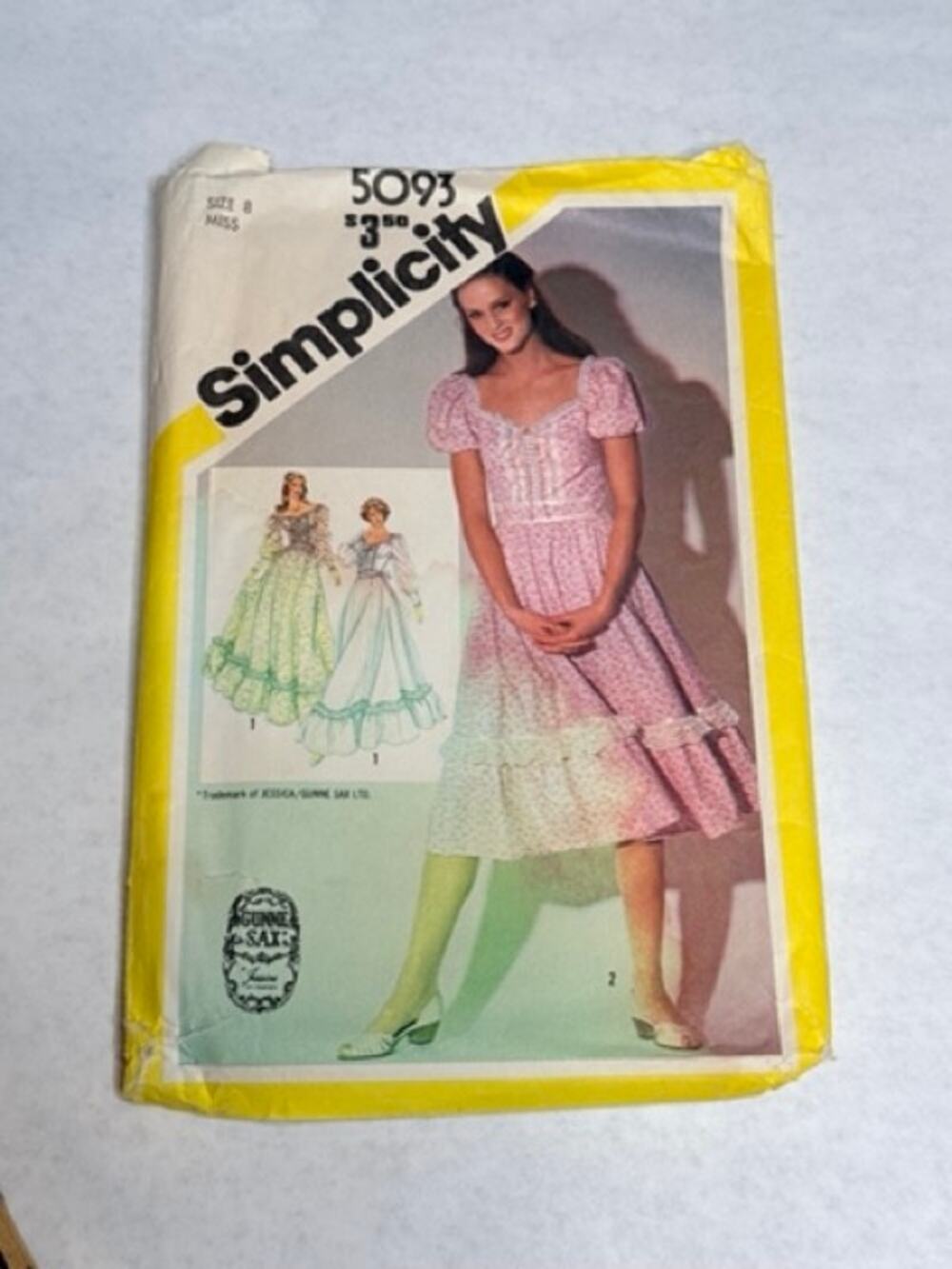 Vintage Simplicity 5093 Gunne Sax Dress Pattern Size 8 Jessica McClintock Cut